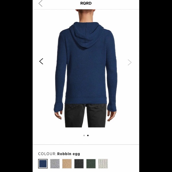 RQRD Mens Knit Sweater. Recycled Cotton Robin Egg Blue - Picture 2 of 8